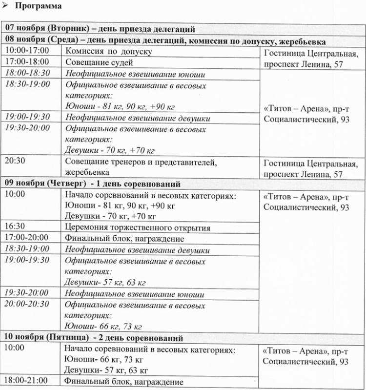 Дзюдо - Барнаул до 18 лет - программа1
