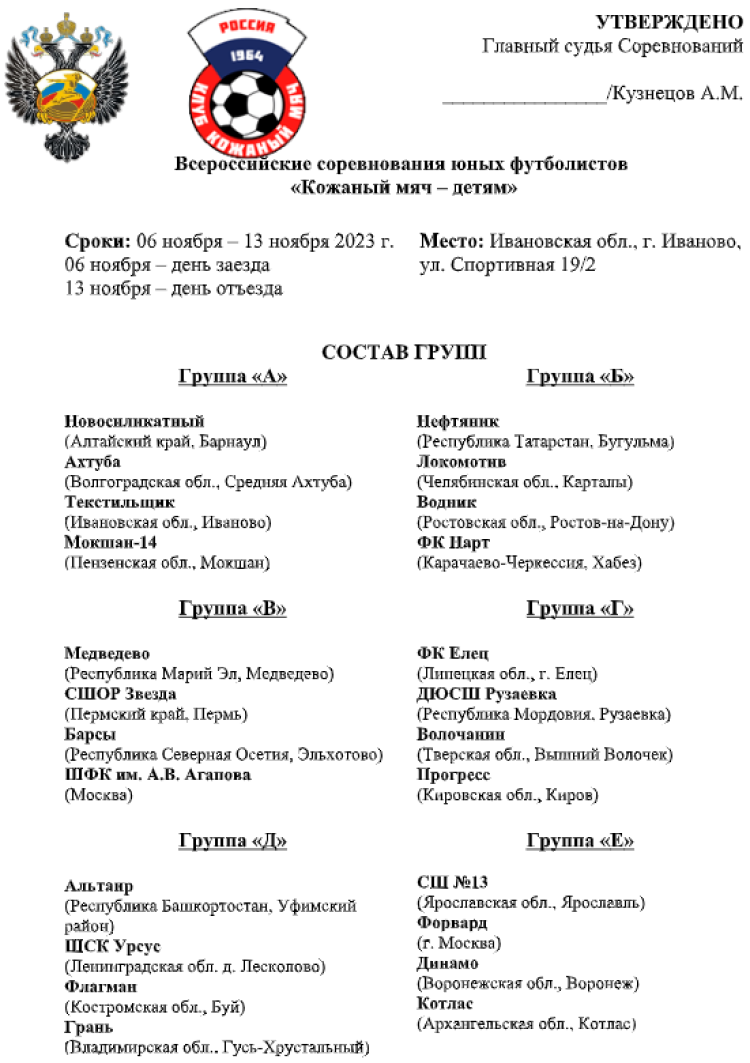 Футбол - Кожаный мяч детям - Иваново 2023 - страница1