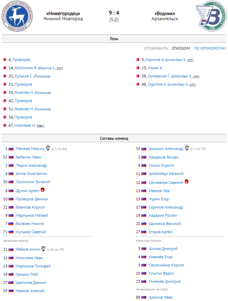 Хоккей с мячом - Ульяновск 2008-2009 гр - протокол тур6 матч4