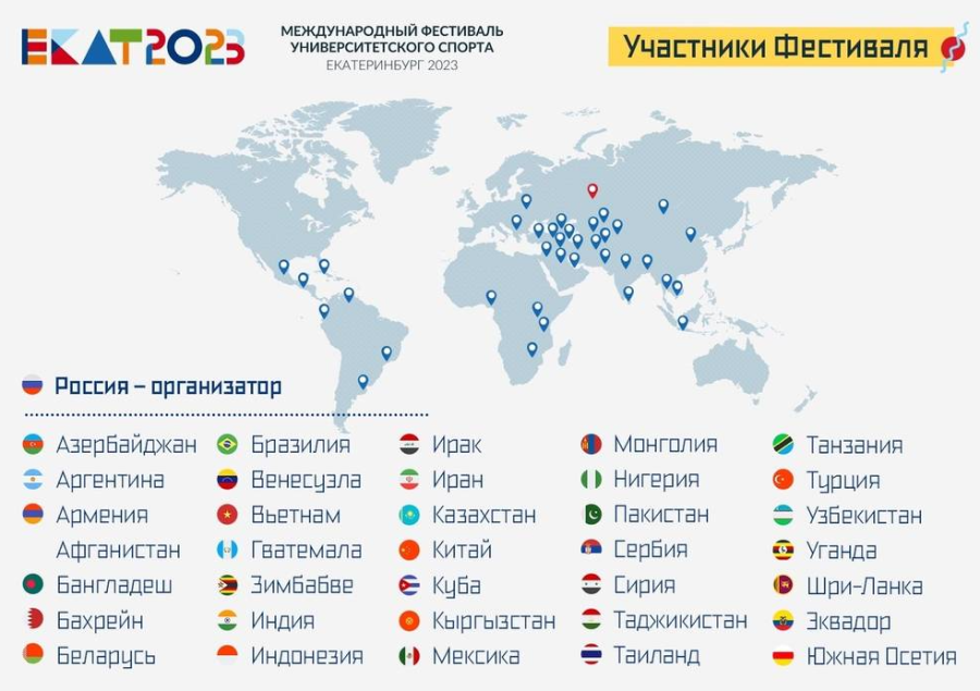 МФУС - Екатеринбург - карта участников фестиваля