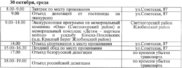 Спартакиада СГ 2024 - третий этап - Гоиель - программа4