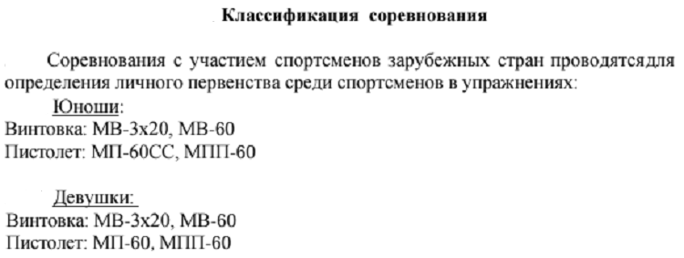 Стрельба пулевая - Ижевск 2024 - малокалиберное до 19 лет - классификация